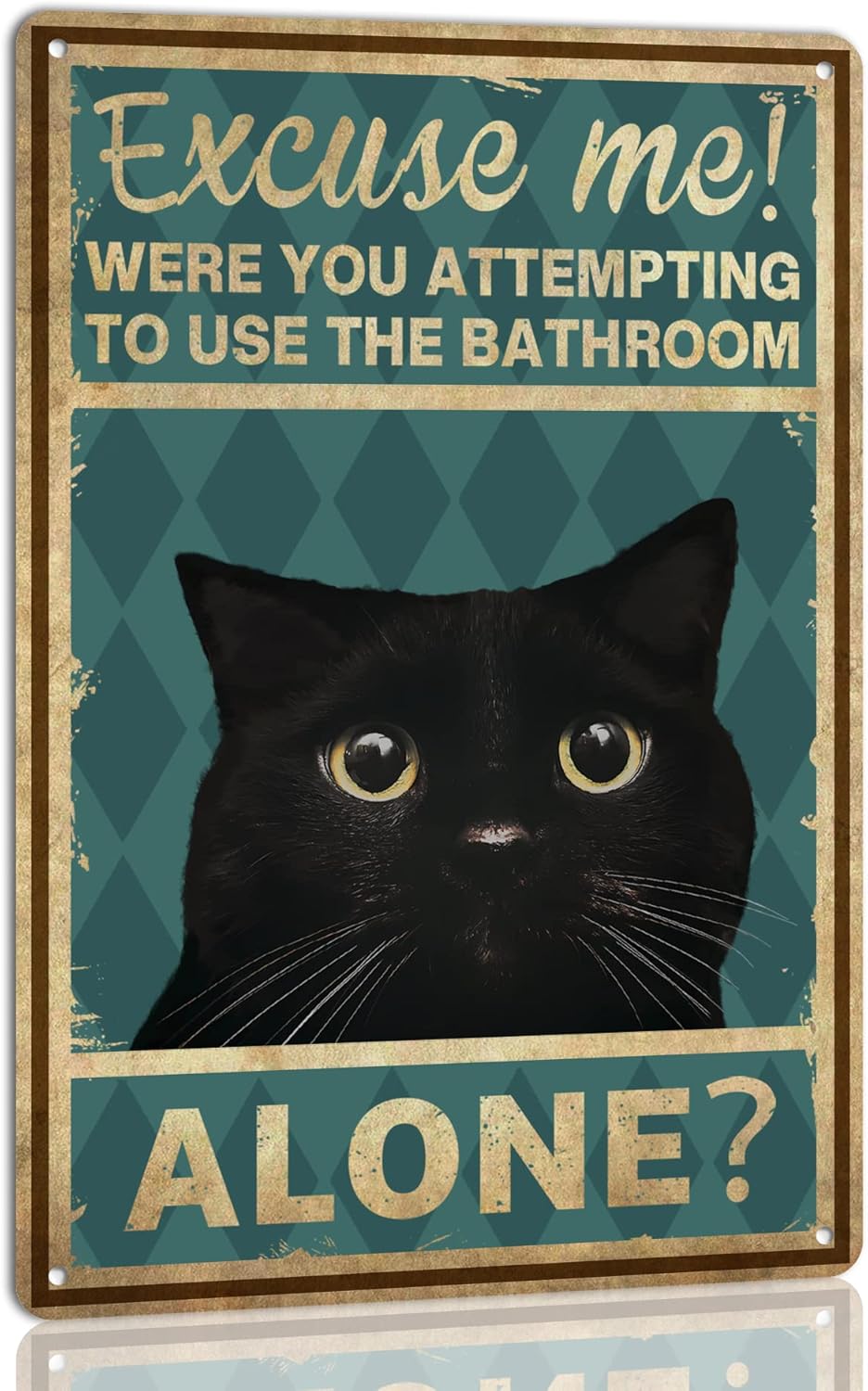 Home Alone Bathroom - Sztuka ścienna z kotami; Przepraszam, gdzie