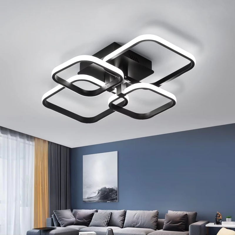 Home Bathroom Colors - Żyrandol LED Trójkolorowy, Nowoczesna Lampa Sufitowa