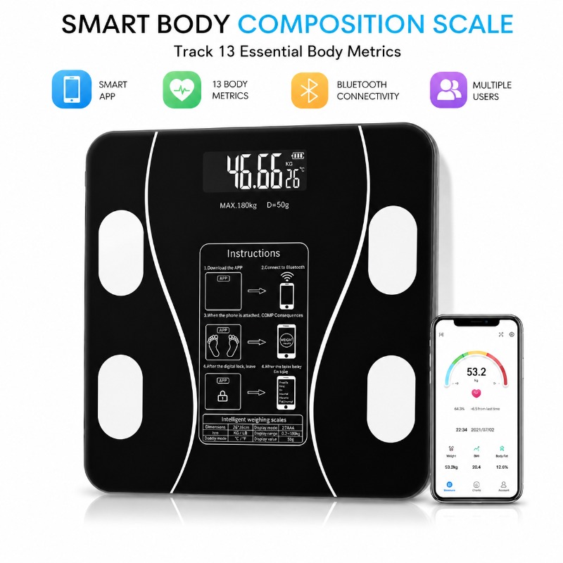 Home Bathroom Scales - Inteligentna waga Bluetooth do pomiaru tkanki