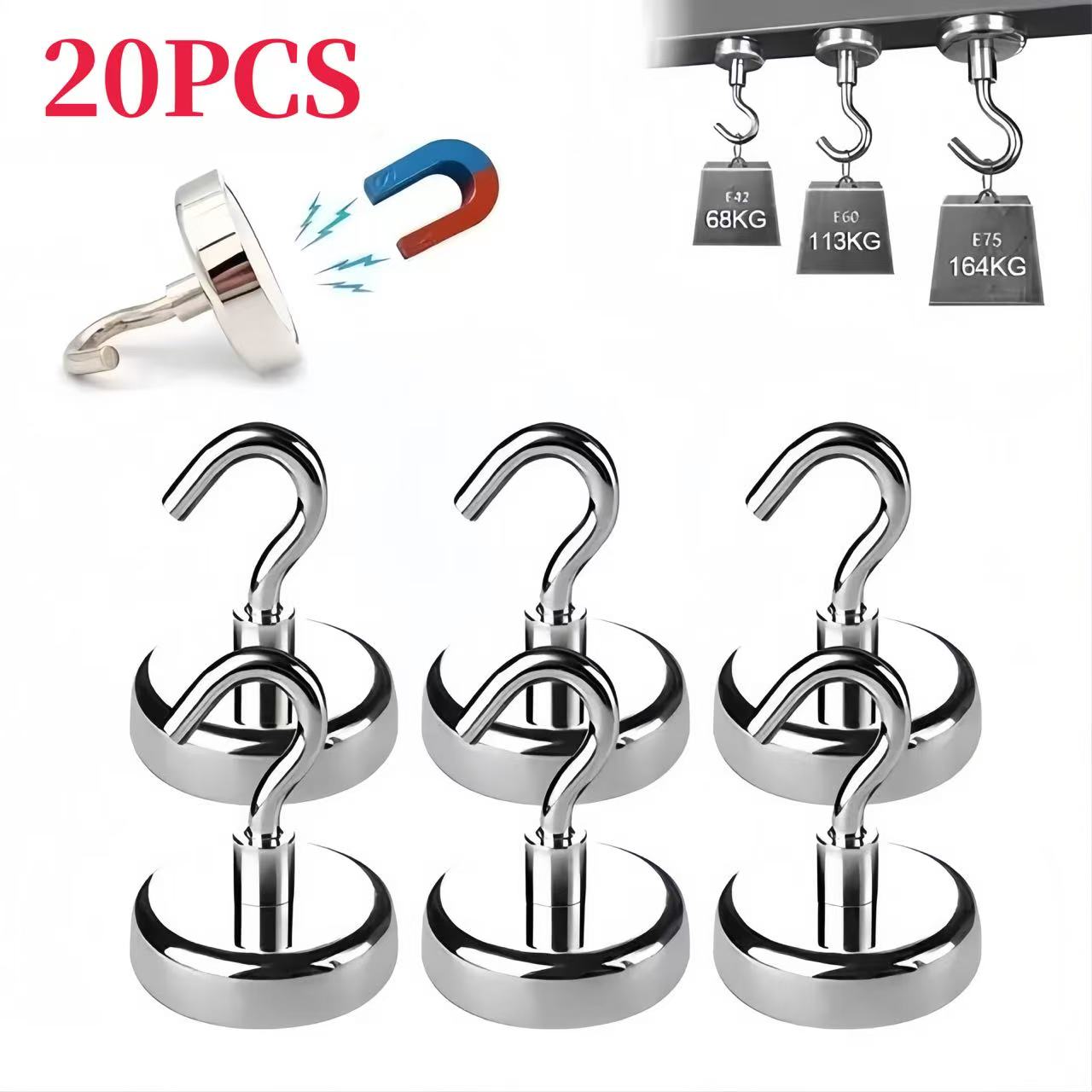 Home Bathroom Key - 1-10-20PCS Mocne haczyki magnetyczne Wielofunkcyjne haczyki